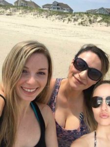 3 beautiful girls on a beach