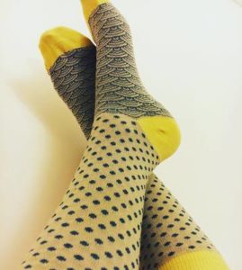 Closeup of woman wearing bamboo socks