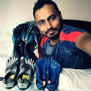 A Yogi with 3 pairs of Vibram shoes
