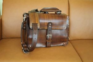 A travel briefcase made with original leather