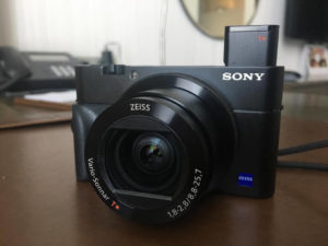 Sony RX 100 V on a table