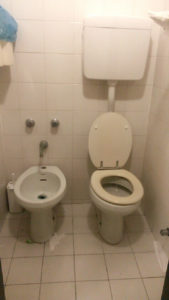 Bidet and a Toilet in a bathroom