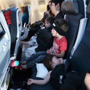 Air sick children on a flight