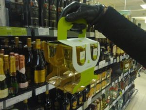just peel of lid to drink wine glasses in a supermarket