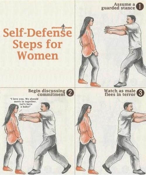 Self defence steps for women satire
