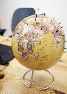 10″ Antique Tan Magnetic Standing World Globe