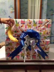travel gift and banana