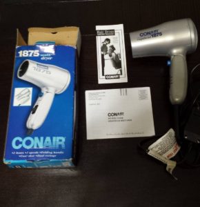 Conair Vagabond Compact 1875 Watt Folding Handle Hair Dryer unboxing