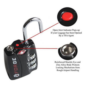 Forge TSA Locks 2 Pack - Open Alert Indicator, Alloy Body with Lifetime Warranty functions