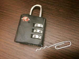tsa luggage lock and lock pick pin