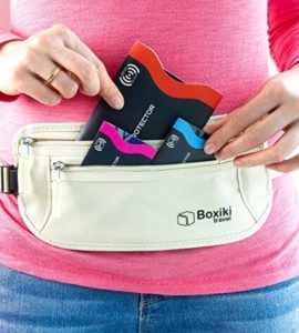 Identity Theft Prevention RFID Blocking Sleeve Set by Boxiki in a wallet