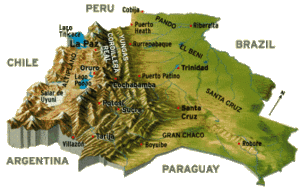 3d map of Bolivia