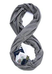 TRAVEL SCARF by WAYPOINT GOODS // Infinity Scarf w/ Secret Hidden Zipper Pocket