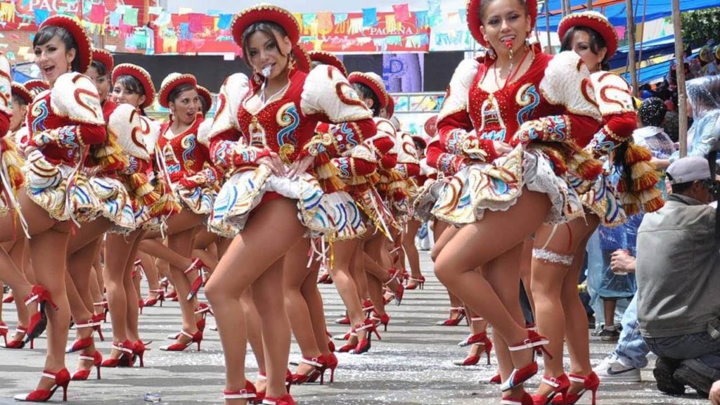 woman dancing in Bolivian Carnival parade